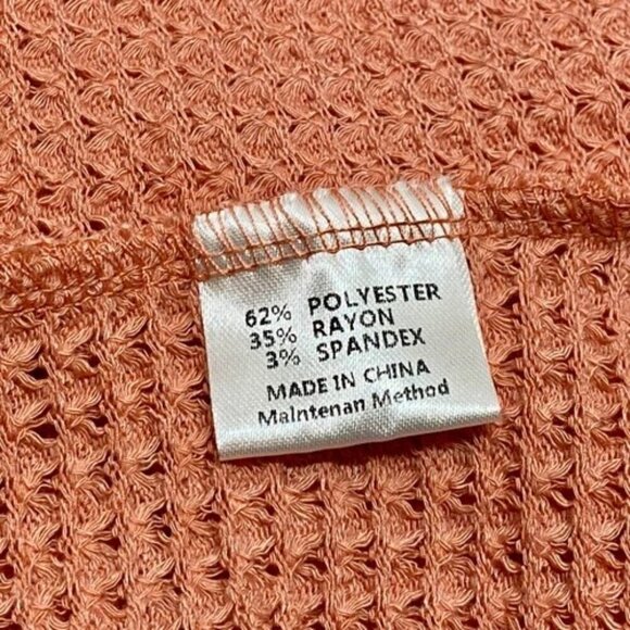 Fashion Brand Women's XL Open Front Cardigan Knit Kimono Wrap Salmon Pink NWT - Picture 7 of 12